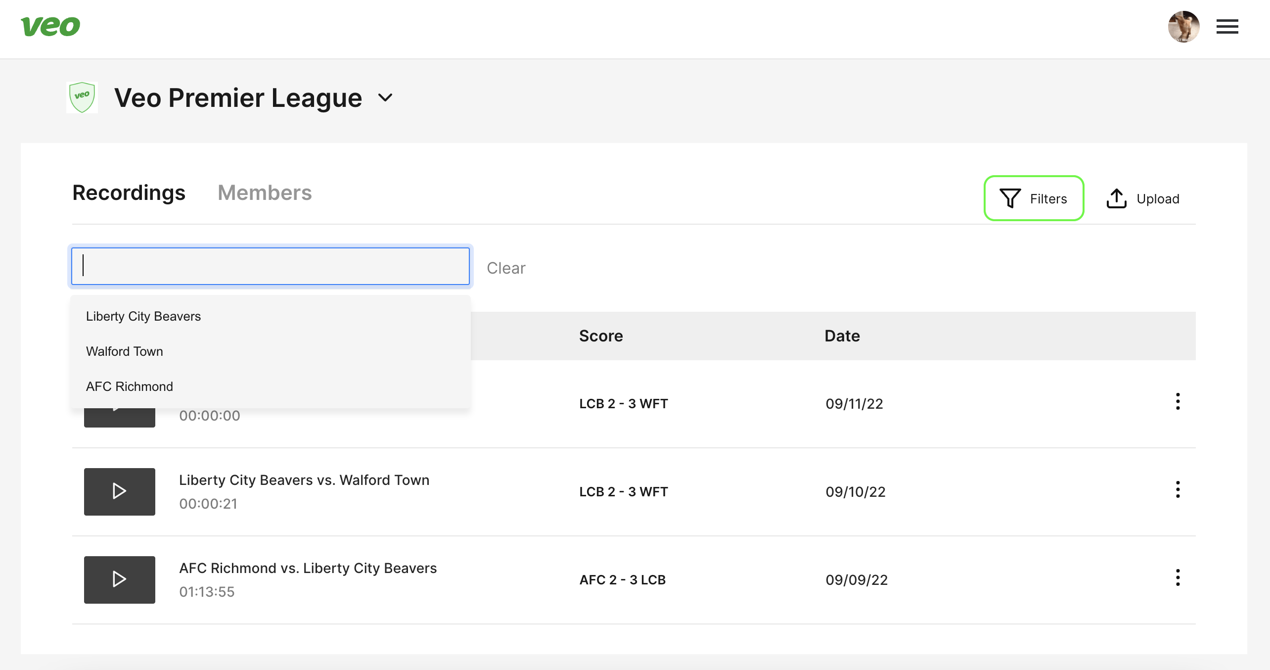 how-to-filter-recordings-in-the-league-exchange-veo