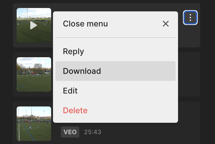 How to download a highlight – Veo