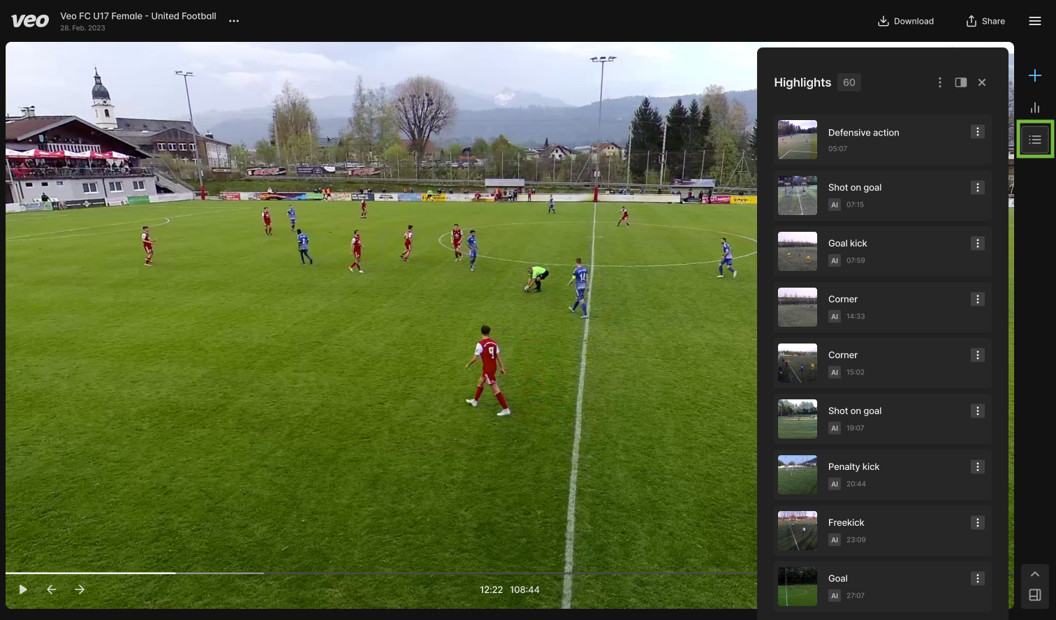 How to add highlights to your Player Profile Veo