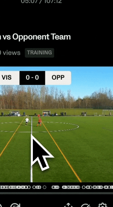 gif che mostra come scaricare una partita da Veo su un dispositivo mobile