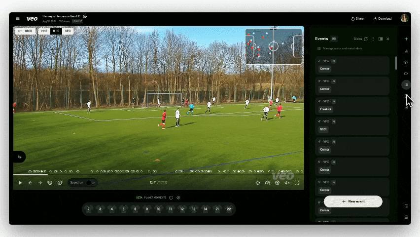 Asignar jugador a dorsal - Player moments.gif