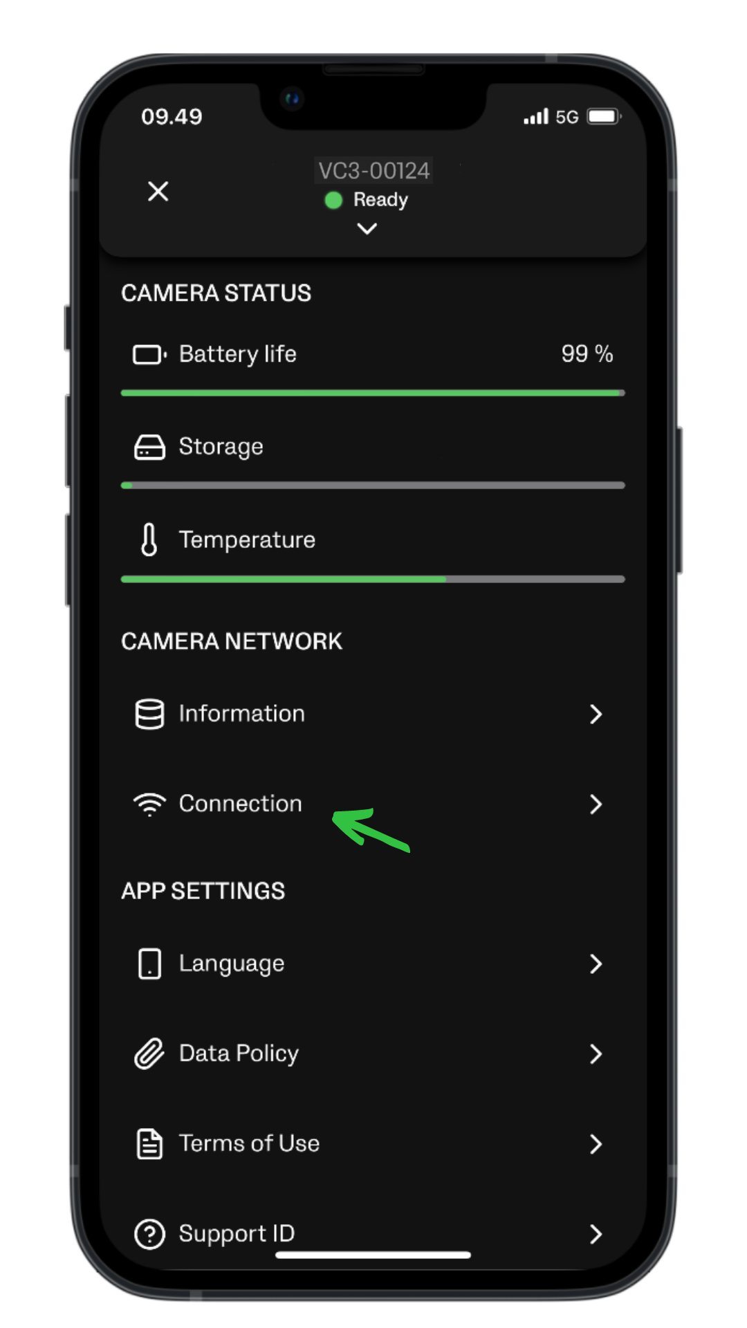 Connexion caméra VC3
