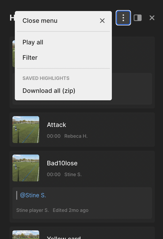Download all highlights options