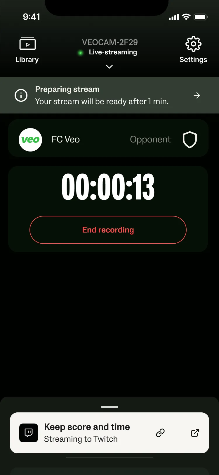 Streaming dal vivo su Twitch