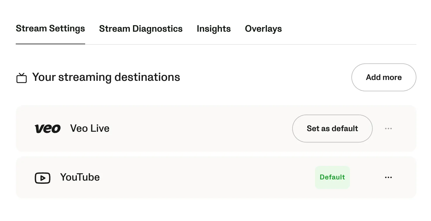 Crear Destino de Streaming
