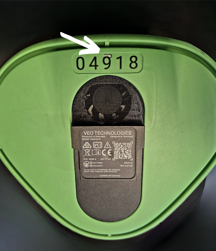 Kamera-Unterseite mit Sensor