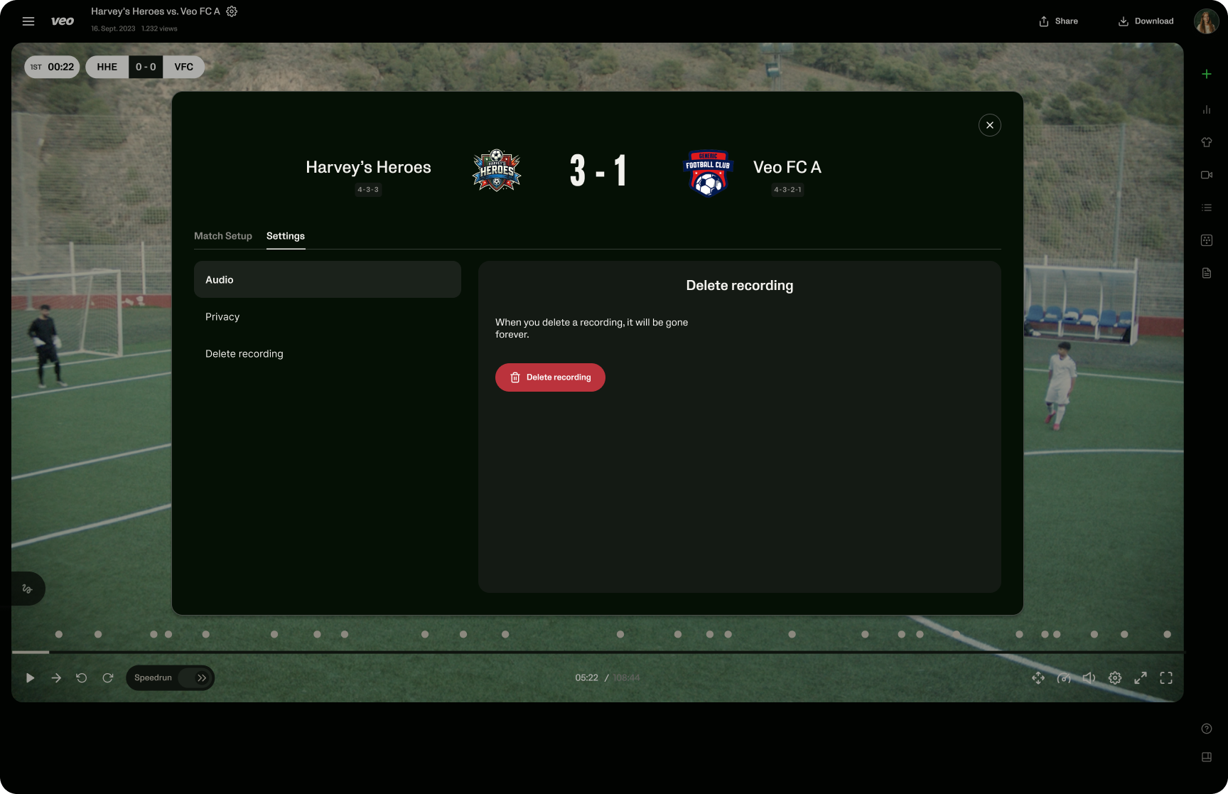 Configurazione partita - Elimina registrazione.png