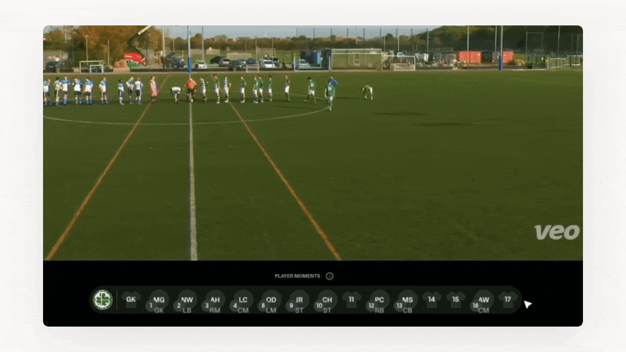 Screen showing the pointer selecting number 17 and then highlighting the player number 17.gif
