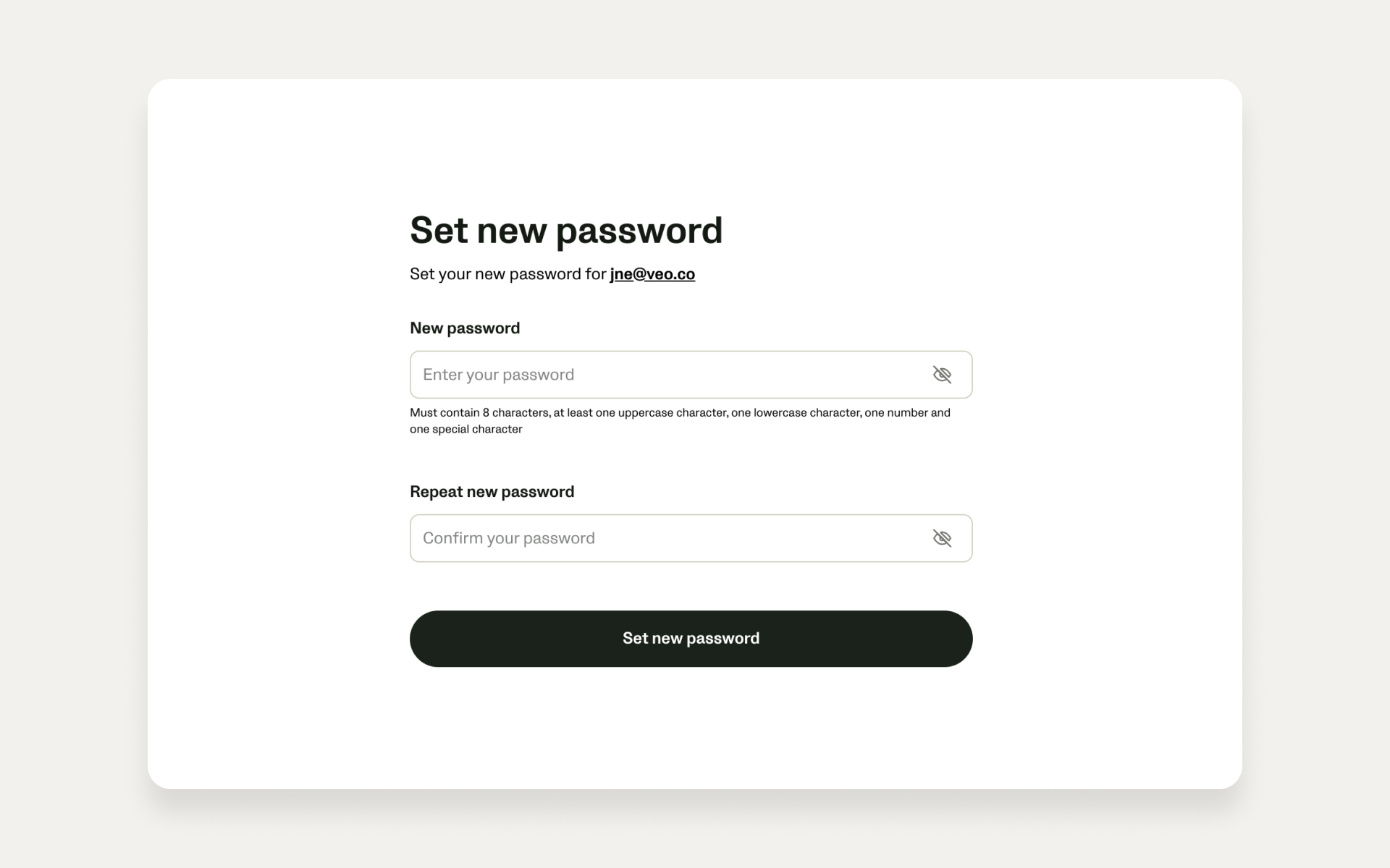 Set password for account