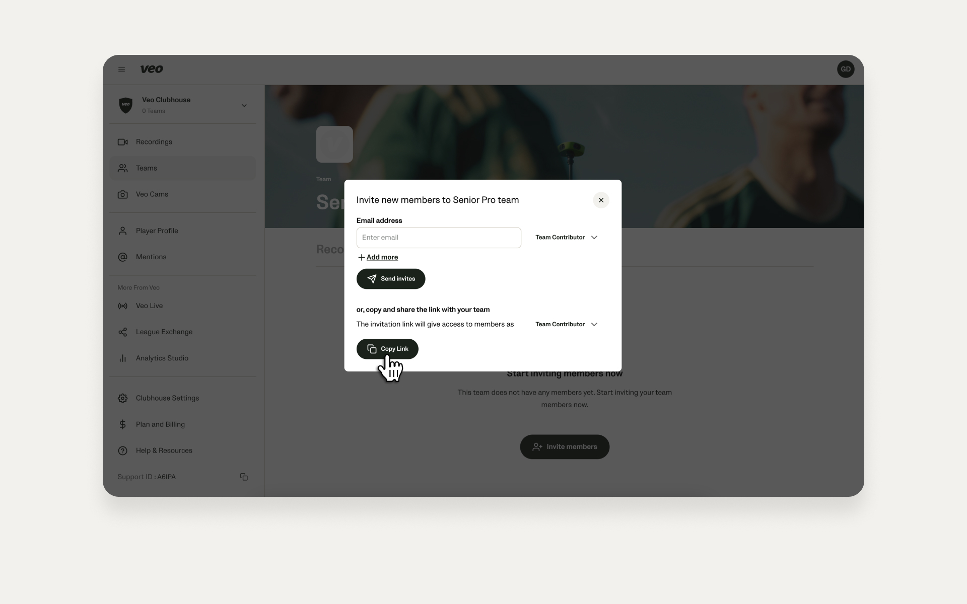 different methods for inviting team members