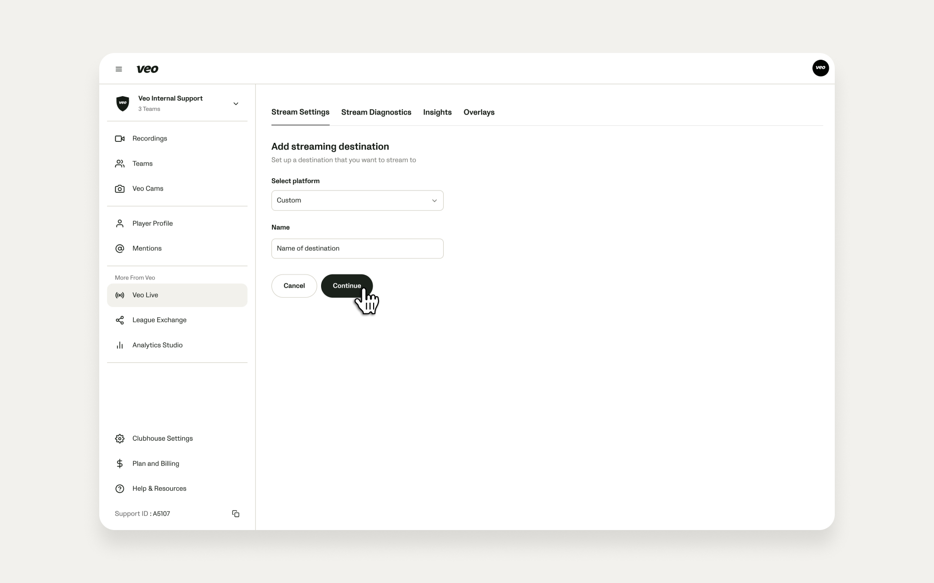 Select custom destination and give it a name